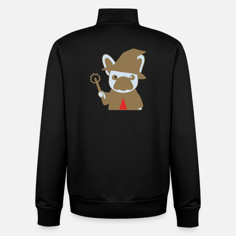 Frenchie Zauberer Magier Bunt - Unisex Organic Zip Sweatshirt von Stanley/Stella - Schwarz