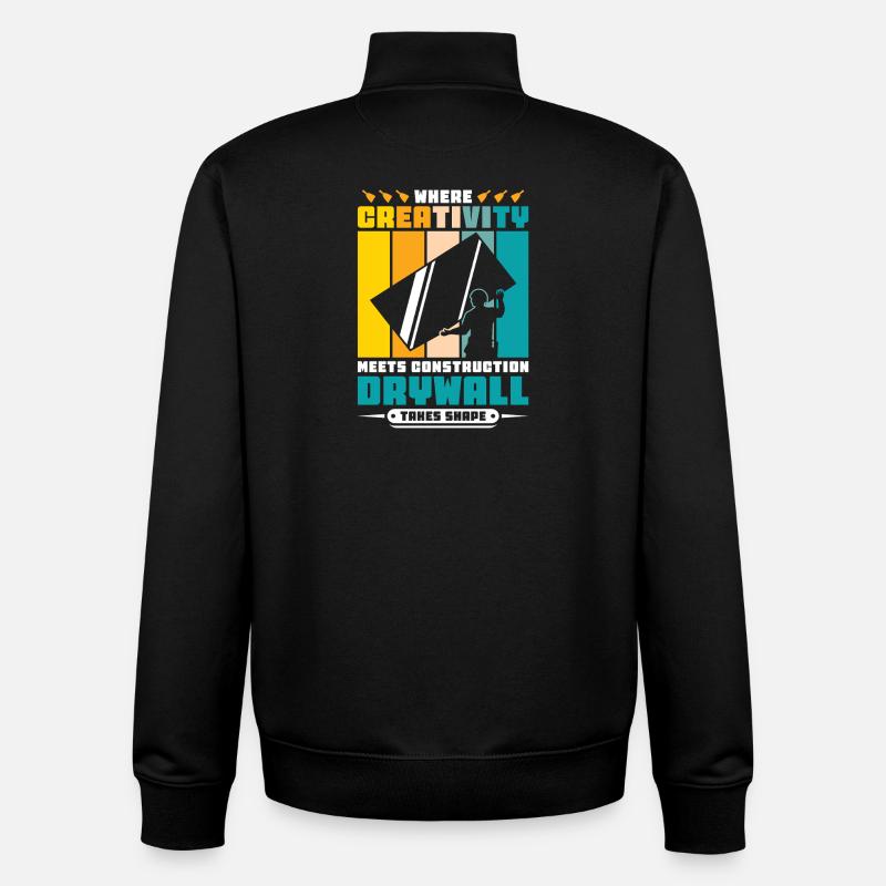 Drywall Drywall Builder Drywall Fitter - Unisex Organic Zip Sweatshirt by Stanley/Stella - black