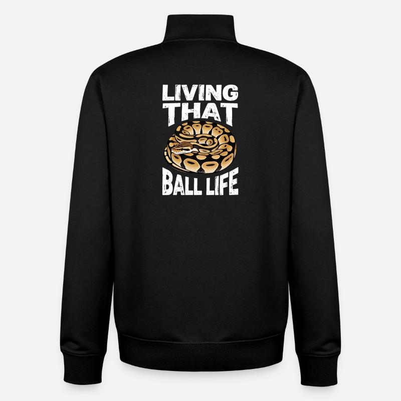 Königspython Schlangen Liebhaber Terrarium Python - Unisex Organic Zip Sweatshirt von Stanley/Stella - Schwarz