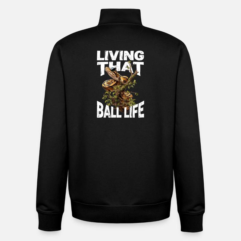 Königspython Schlangen Liebhaber Terrarium Python - Unisex Organic Zip Sweatshirt von Stanley/Stella - Schwarz