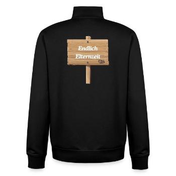 Endlich Elternzeit - Unisex Organic Zip Sweatshirt von Stanley/Stella - Schwarz - Hinten - AI Model Male 185 light (185cm)