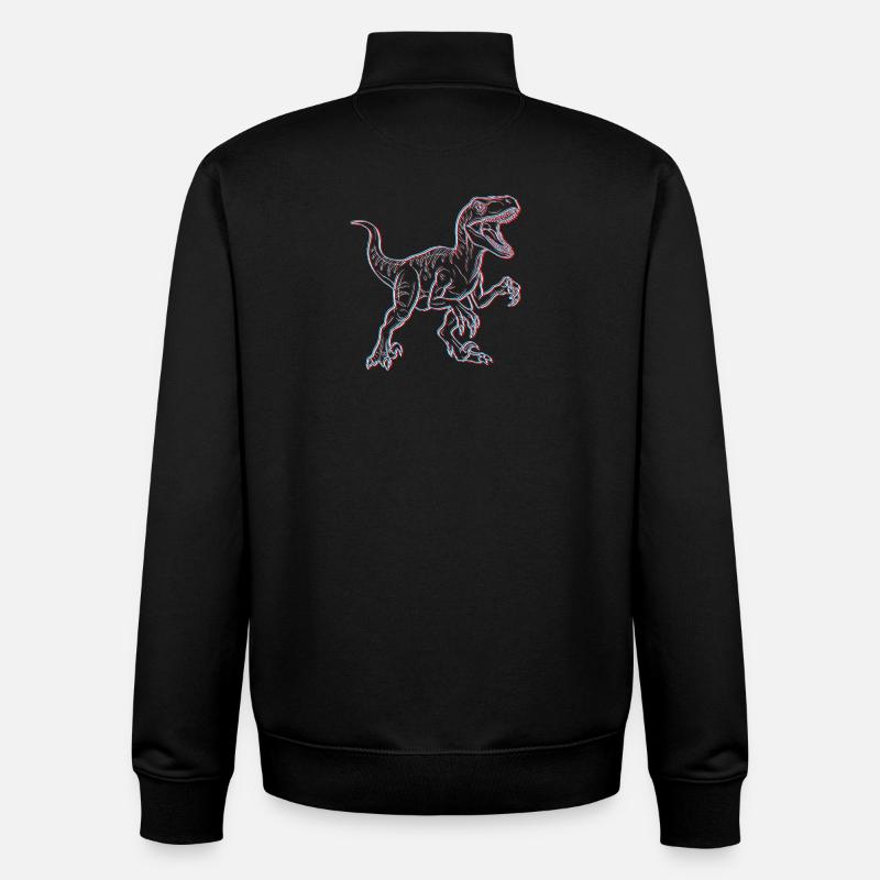 Squelette 3D de dinosaure néon - Sweat zippé unisexe en coton bio Stanley/Stella - noir