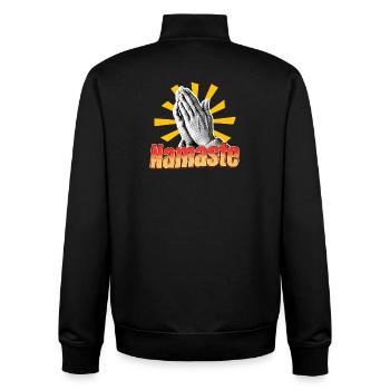 Namasté - Message spirituel - Sweat zippé unisexe en coton bio Stanley/Stella - noir - Dos - AI Model Male 185 light (185cm)