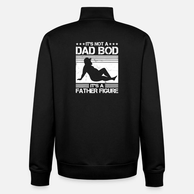Father Figure Bod Silhouette - Unisex Organic Zip Sweatshirt by Stanley/Stella - black