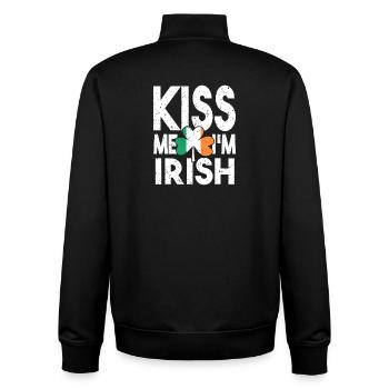 Küss mich irisches Kleeblatt - Unisex Organic Zip Sweatshirt von Stanley/Stella - Schwarz - Hinten - AI Model Male 185 light (185cm)
