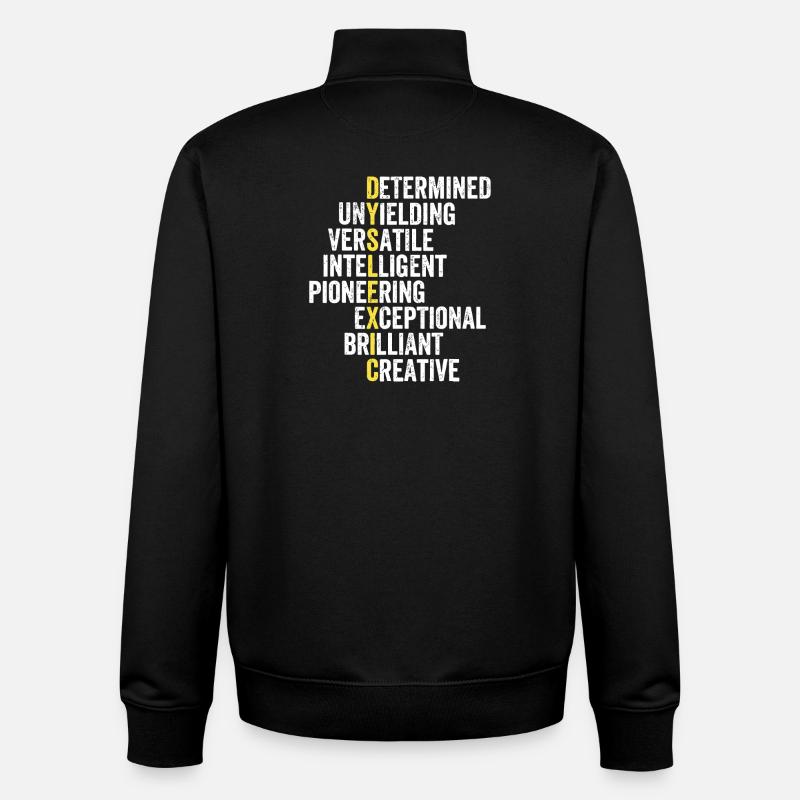 Pile d’adjectifs d’accent jaune - Sweat zippé unisexe en coton bio Stanley/Stella - noir