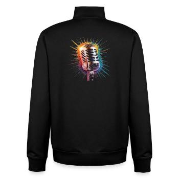 Mikrofon-Kunstdruck - Unisex Organic Zip Sweatshirt von Stanley/Stella - Schwarz - Hinten - AI Model Male 185 light (185cm)
