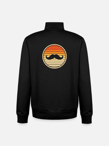 Retro trendiger Schnurrbart Sunset Hipster - Unisex Organic Zip Sweatshirt von Stanley/Stella - Schwarz