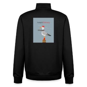 Freitag ist Rückenwind Möwe Spruch - Unisex Organic Zip Sweatshirt von Stanley/Stella - Schwarz - Hinten - AI Model Male 185 light (185cm)