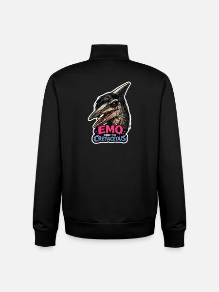 Emo Dinosaur, Sad Dino, Emotional - Unisex Organic Zip Sweatshirt by Stanley/Stella - black