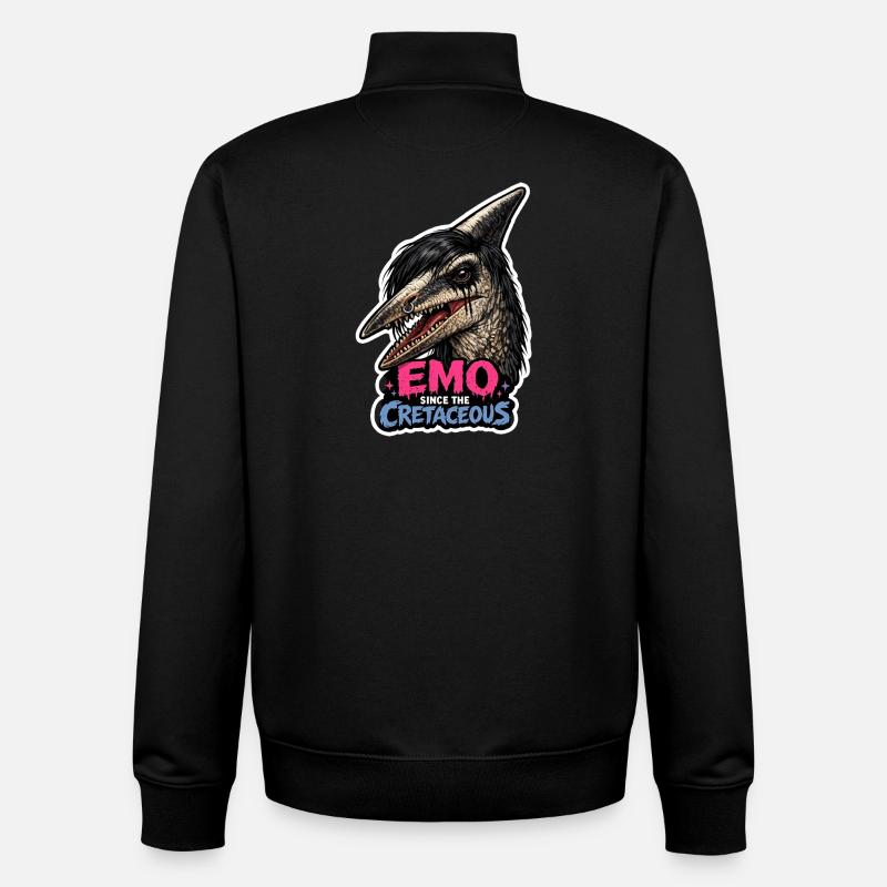 Emo-dinosaurier, Trauriger Dino, Emotionaler - Unisex Organic Zip Sweatshirt von Stanley/Stella - Schwarz