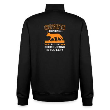 Coyote chasseur - Sweat zippé unisexe en coton bio Stanley/Stella - noir - Dos - AI Model Male 185 light (185cm)
