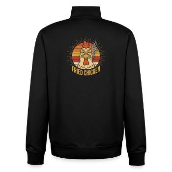 Retro Chicken Fried Chicken Sunset - Unisex Organic Zip Sweatshirt by Stanley/Stella - black - Back - AI Model Male 185 light (185cm)