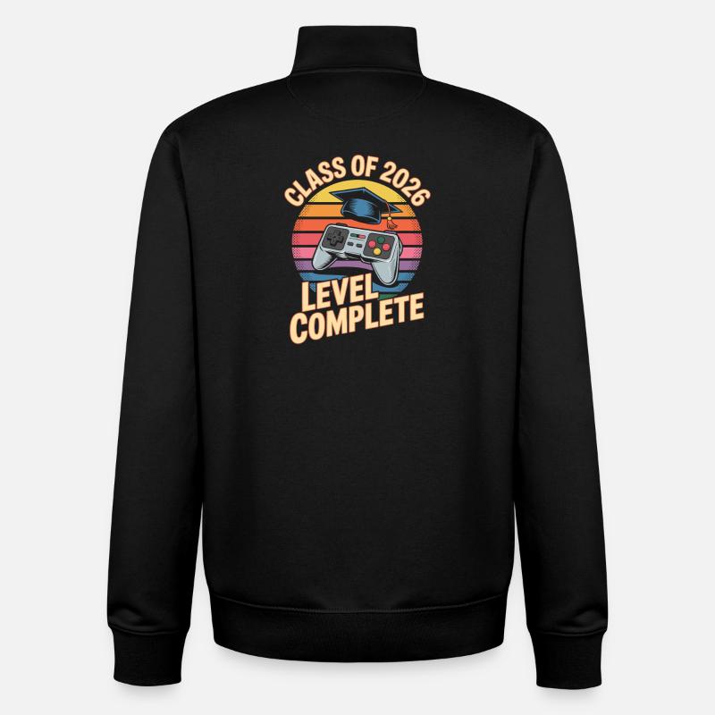 Level Complete 2026 Completion Retro Gaming - Unisex Organic Zip Sweatshirt by Stanley/Stella - black