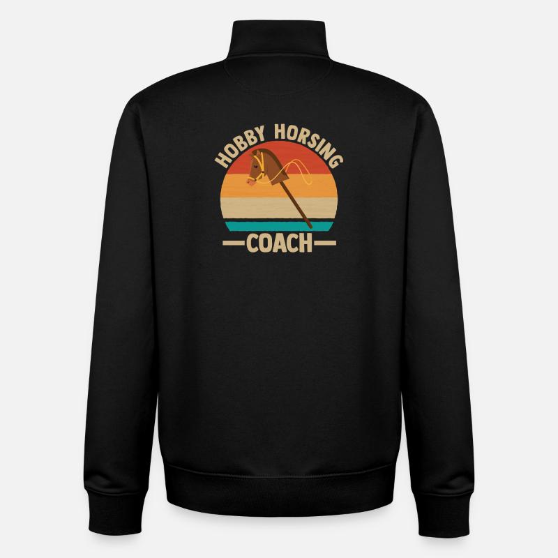 Steckenpferd Cheval de Hobby Cavalier - Sweat zippé unisexe en coton bio Stanley/Stella - noir