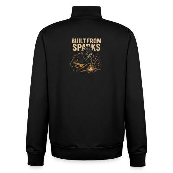 Built From Sparks Schweißer Handwerk - Unisex Organic Zip Sweatshirt von Stanley/Stella - Schwarz - Hinten - AI Model Male 185 light (185cm)