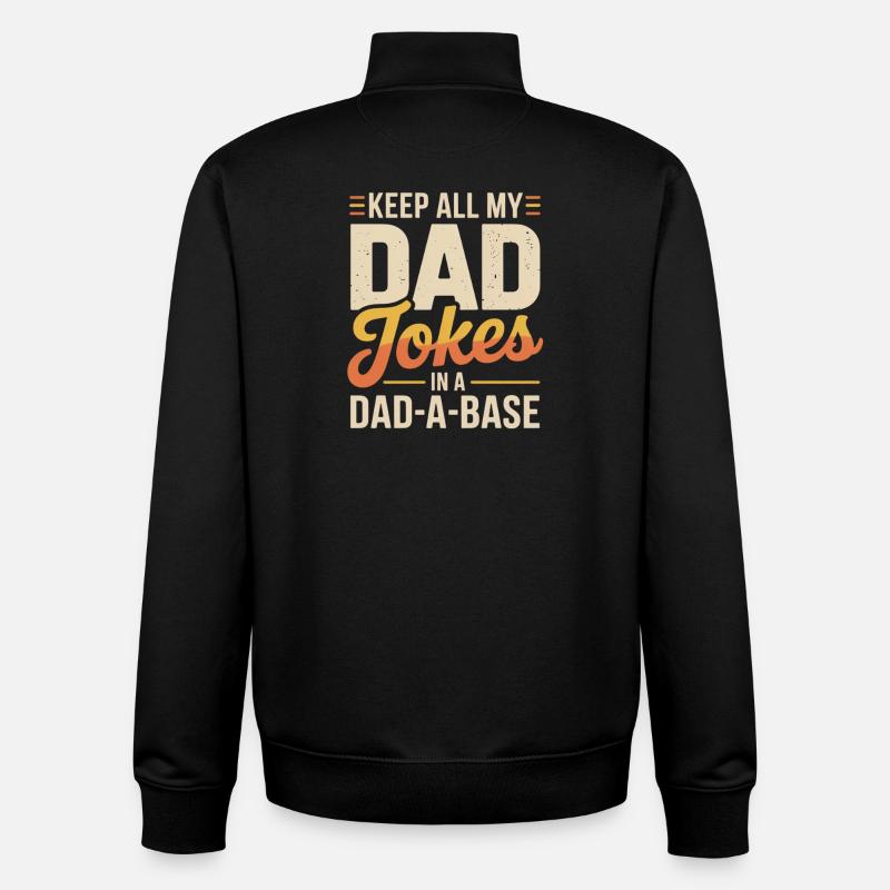 Dad Jokes in der Dad-A-Base - Unisex Organic Zip Sweatshirt von Stanley/Stella - Schwarz