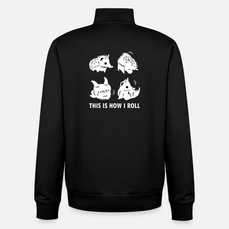 Hedgehogs Roll: Cute Quirk - Unisex Organic Zip Sweatshirt by Stanley/Stella - black