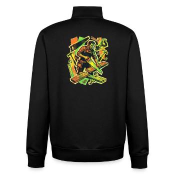 Artisan Carpenter Vintage - Unisex Organic Zip Sweatshirt by Stanley/Stella - black - Back - AI Model Male 185 light (185cm)