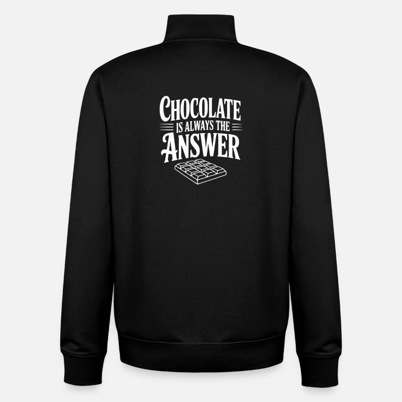 Le chocolat est toujours la solution - Sweat zippé unisexe en coton bio Stanley/Stella - noir