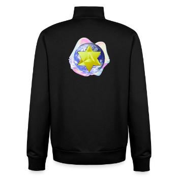 Surreal Merkaba Earth - Unisex Organic Zip Sweatshirt by Stanley/Stella - black - Back - AI Model Male 185 light (185cm)