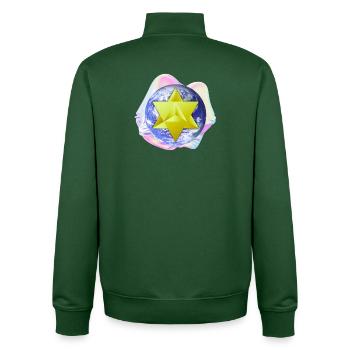 Surreal Merkaba Earth - Unisex Organic Zip Sweatshirt by Stanley/Stella - bottle green - Back - AI Model Male 185 dark (185cm)
