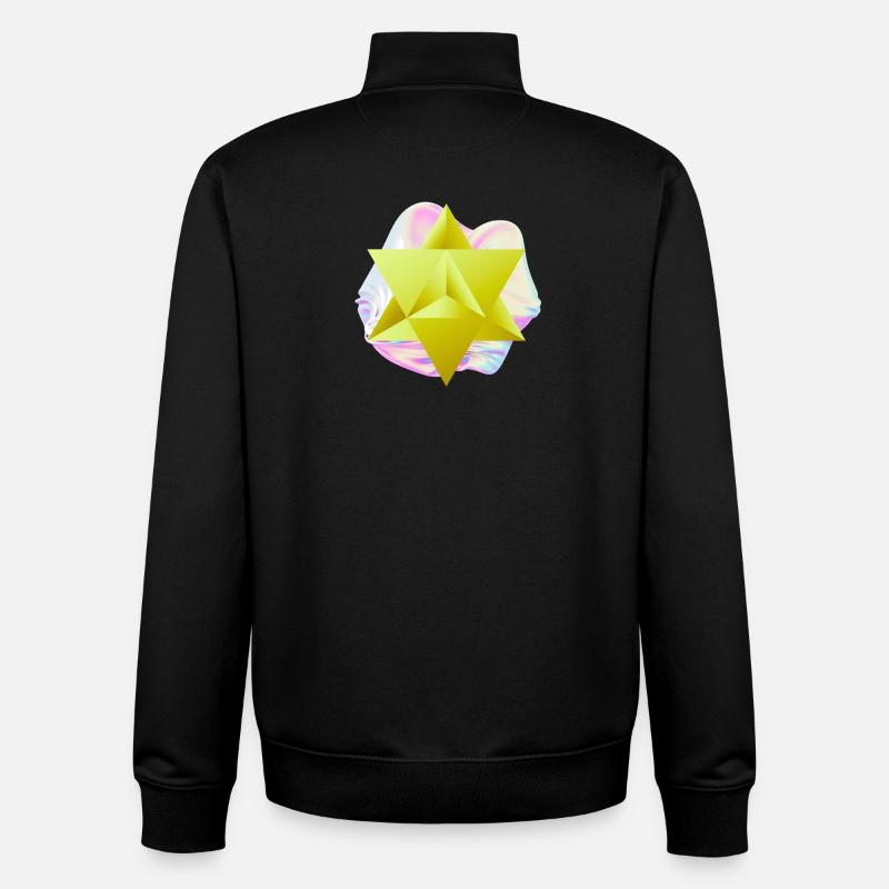 Surreal Merkaba Star - Unisex Organic Zip Sweatshirt by Stanley/Stella - black