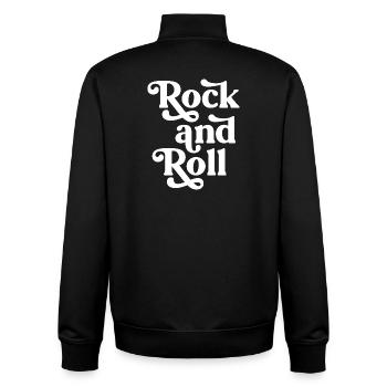 Police de caractères rétro rock and roll - Sweat zippé unisexe en coton bio Stanley/Stella - noir - Dos - AI Model Male 185 light (185cm)