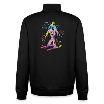 Alpiner Skifahrer Wintersport Skitouren - Unisex Organic Zip Sweatshirt von Stanley/Stella - Schwarz - Hinten - AI Model Male 185 light (185cm)