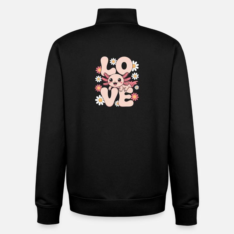 Liebe Bloom Dragon - Unisex Organic Zip Sweatshirt von Stanley/Stella - Schwarz