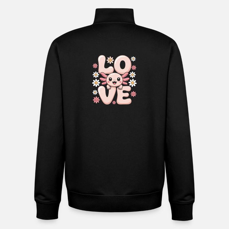 Love Bloom Cute Mascot - Unisex Organic Zip Sweatshirt by Stanley/Stella - black