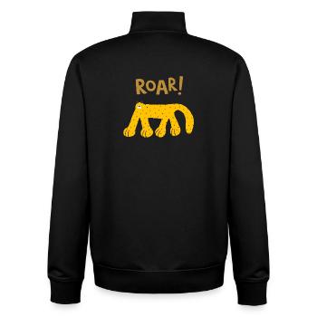 Roar Animal sauvage Drôle Mignon, design de faune sauvage - Sweat zippé unisexe en coton bio Stanley/Stella - noir - Dos - AI Model Male 185 light (185cm)