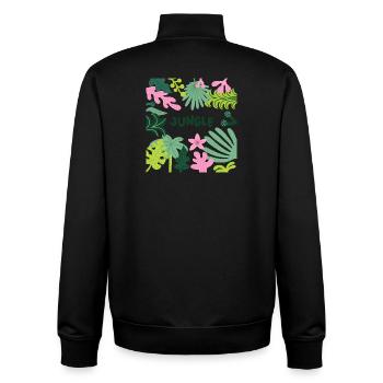 Jungle Tropical Leaves Pattern Nature Design - Unisex Organic Zip Sweatshirt von Stanley/Stella - Schwarz - Hinten - AI Model Male 185 light (185cm)