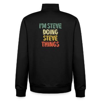 Ich bin Steve, der Steve-Dinge macht - Unisex Organic Zip Sweatshirt von Stanley/Stella - Schwarz - Hinten - AI Model Male 185 light (185cm)