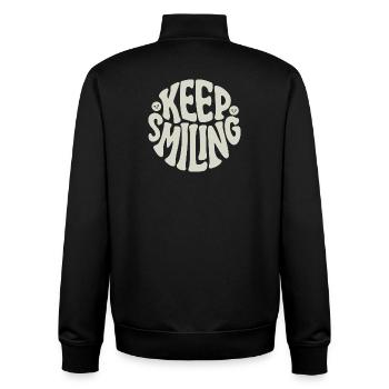 Keep Smiling Bold Typography Positive Quote - Unisex Organic Zip Sweatshirt von Stanley/Stella - Schwarz - Hinten - AI Model Male 185 light (185cm)