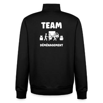 Équipe Déménagement Résolu - Sweat zippé unisexe en coton bio Stanley/Stella - noir - Dos - AI Model Male 185 light (185cm)