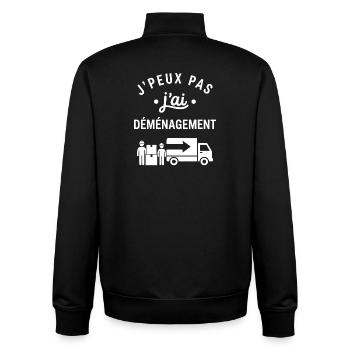 J'peux pas j'ai déménagement - Sweat zippé unisexe en coton bio Stanley/Stella - noir - Dos - AI Model Male 185 light (185cm)