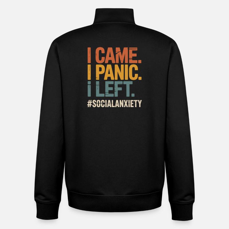 Introverted Problem Funny Social Freak - Unisex Organic Zip Sweatshirt by Stanley/Stella - black