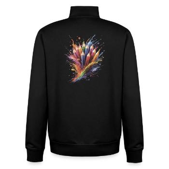 Buntstifte – Kreatives Zeichnen Bunker Spritzer - Unisex Organic Zip Sweatshirt von Stanley/Stella - Schwarz - Hinten - AI Model Male 185 light (185cm)