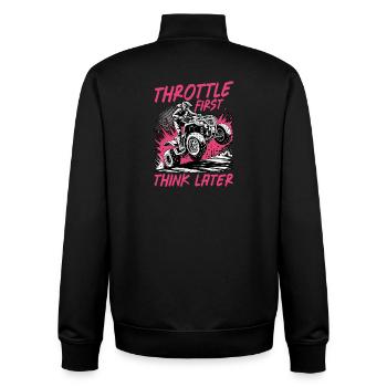 Quad ATV Femme Fille Quad Quad - Sweat zippé unisexe en coton bio Stanley/Stella - noir - Dos - AI Model Male 185 light (185cm)