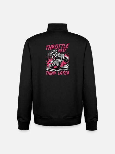 Quad ATV Femme Fille Quad Quad - Sweat zippé unisexe en coton bio Stanley/Stella - noir