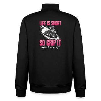 Quad ATV Femme Fille Quad Quad - Sweat zippé unisexe en coton bio Stanley/Stella - noir - Dos - AI Model Male 185 light (185cm)