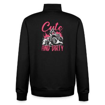 Quad ATV Femme Fille Quad Quad - Sweat zippé unisexe en coton bio Stanley/Stella - noir - Dos - AI Model Male 185 light (185cm)