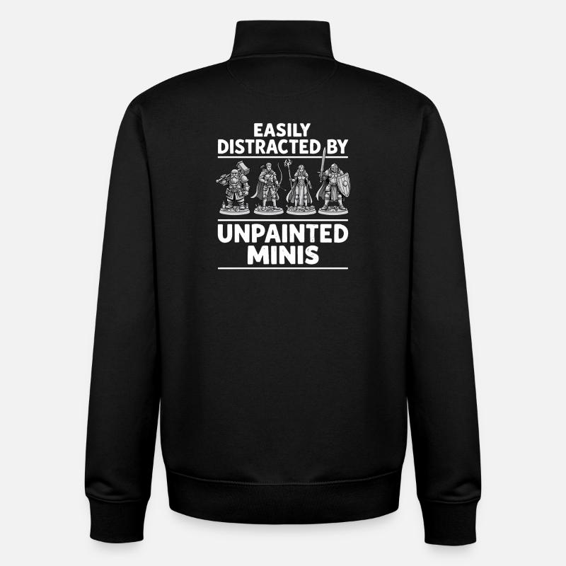 Les figurines non peintes distraient - Sweat zippé unisexe en coton bio Stanley/Stella - noir