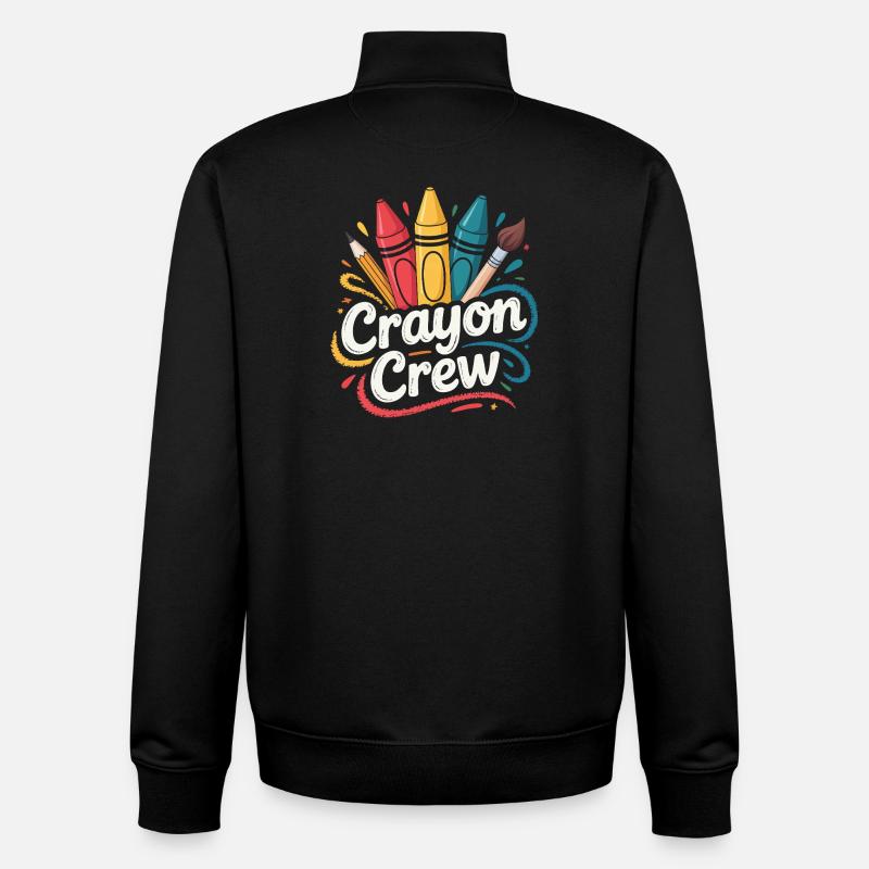 Crayon Crew Farbexplosion - Unisex Organic Zip Sweatshirt von Stanley/Stella - Schwarz