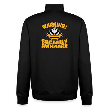 Duck Warning Socially awkward Socially awkward - Unisex Organic Zip Sweatshirt by Stanley/Stella - black - Back - AI Model Male 185 light (185cm)