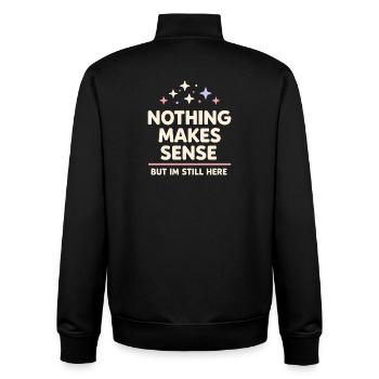 Existenzieller Humor, Nihilismus, Humor, - Unisex Organic Zip Sweatshirt von Stanley/Stella - Schwarz - Hinten - AI Model Male 185 light (185cm)