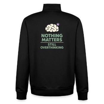 Existenzieller Humor, Nihilismus, Humor, - Unisex Organic Zip Sweatshirt von Stanley/Stella - Schwarz - Hinten - AI Model Male 185 light (185cm)