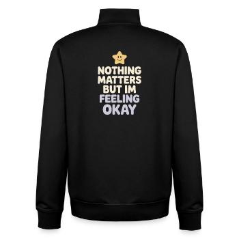 Existenzieller Humor, Nihilismus, Humor, - Unisex Organic Zip Sweatshirt von Stanley/Stella - Schwarz - Hinten - AI Model Male 185 light (185cm)