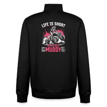 Quad ATV Femme Fille Quad Quad - Sweat zippé unisexe en coton bio Stanley/Stella - noir - Dos - AI Model Male 185 light (185cm)